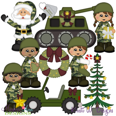 Army Christmas SVG Cutting Files Includes Clipart