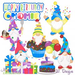 Happy Birthday Gnomie SVG Cutting Files/Paper Piecing +Clipart