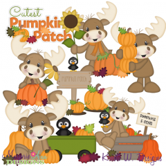 Happy Moose Loves Fall SVG Cutting Files Includes Clipart
