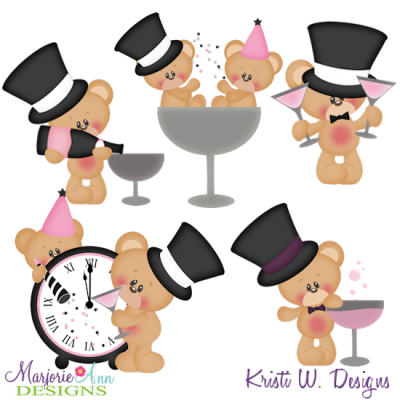 Cheers To The New Year SVG Cutting Files Includes Clipart