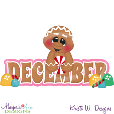 December Title SVG Cutting Files Includes Clipart