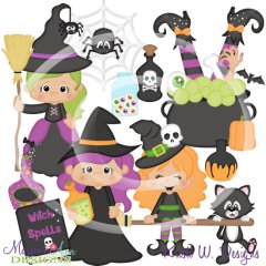 Halloween Witches SVG Cutting Files/Paper Piecing +Clipart