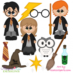 Wizard School Exclusive SVG Cutting Files + Clipart