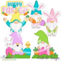 Happy Easter Gnomie SVG Cutting Files/Paper Piecing + Clipart