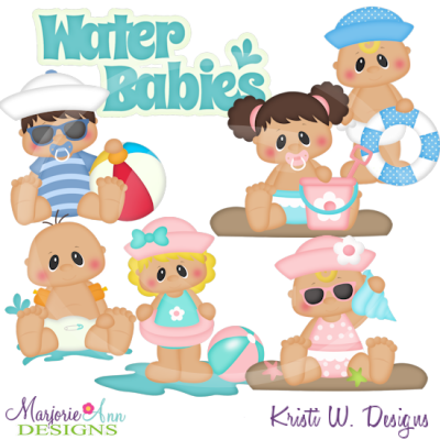 Water Babies SVG Cutting Files Includes Clipart
