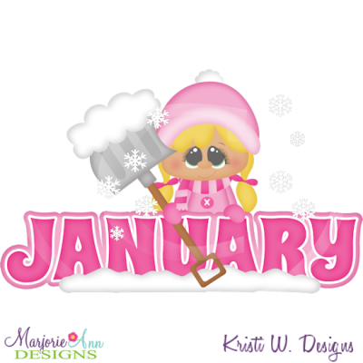 January Title SVG Cutting Files Includes Clipart