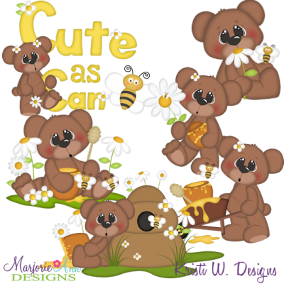 Cute As Can Bee SVG Cutting Files Includes Clipart