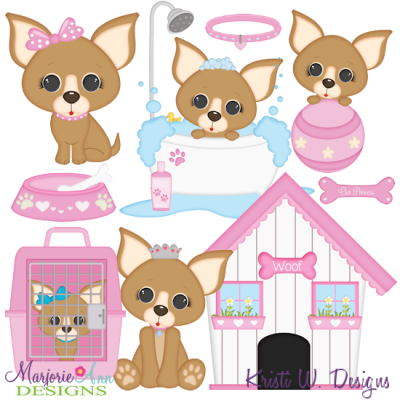 I Love My Chihuahua-Girl SVG Cutting Files Includes Clipart