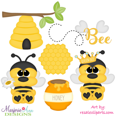 Honeybees Exclusive SVG Cutting Files + Clipart
