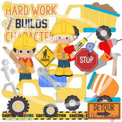 Hard Work Builds Character SVG Cutting Files + Clip Art