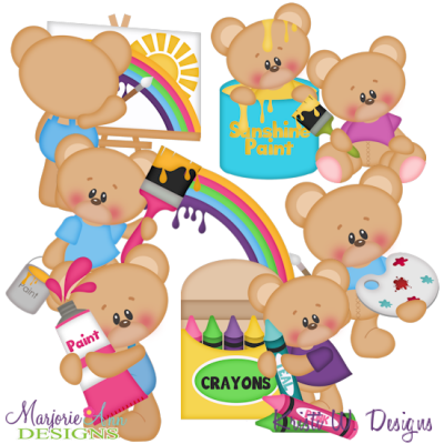 You Color My World Bears SVG Cutting Files + Clipart