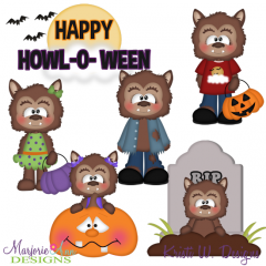 Happy Howl-O-Ween SVG Cutting Files + Clipart