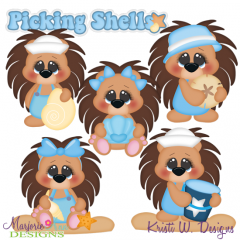 Picking Shells SVG Cutting Files Includes Clipart