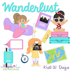 Wanderlust SVG Cutting Files Includes Clipart