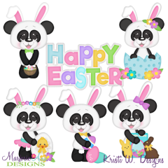Pandie Easter Fun SVG Cutting Files Includes Clipart