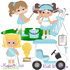 Golf Girls SVG Cutting Files Includes Clipart