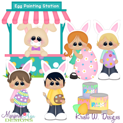 Egg Painting SVG Cutting Files + Clipart