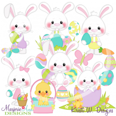 Easter Bunny 2 SVG Cutting Files Includes Clipart