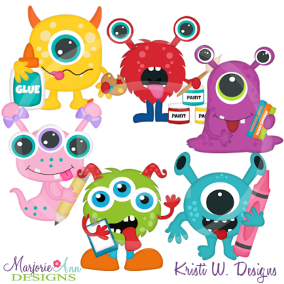School Monsters SVG Cutting Files Includes Clipart