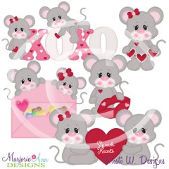 Be My Squeak Heart SVG Cutting Files + Clipart