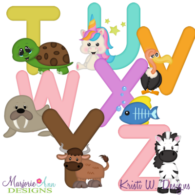 Animal Alphabet T-Z SVG Cutting Files Includes Clipart