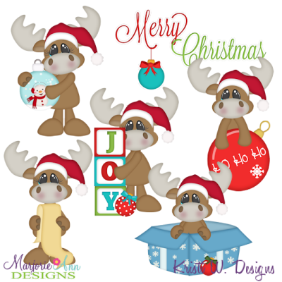 Christmas Moose SVG Cutting Files + Clipart