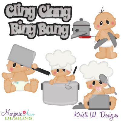 Cling Clang Bing Bang SVG Cutting Files Includes Clipart