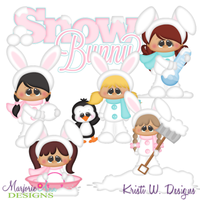 Snow Bunnies SVG Cutting Files Includes Clipart