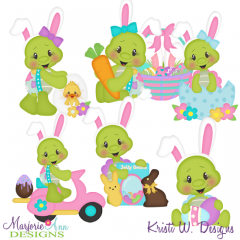 Easter Turtles SVG Cutting Files Includes Clipart