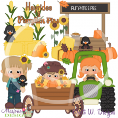 Hayride-Girls SVG Cutting Files Includes Clipart
