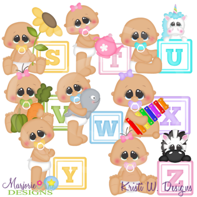 Alphabet Baby~S-Z SVG Cutting Files Includes Clipart