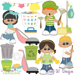 Spring Cleaning SVG Cutting Files Includes Clipart