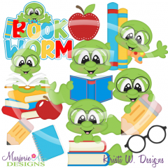 Bookworms SVG Cutting Files/Paper Piecing +Clipart