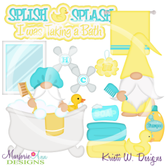 Bathtime Gnomes SVG Cutting Files/Paper Piecing +Clipart