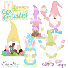 Easter Gnomes SVG Cutting Files Includes Clipart