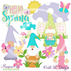 Spring Gnomes SVG Cutting Files Includes Clipart