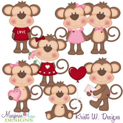 Love Monkey's SVG Cutting Files Includes Clipart