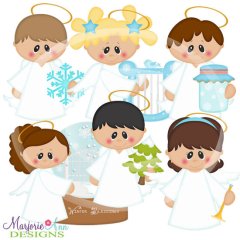 Little Winter Angels SVG Cutting Files Includes Clipart