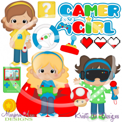 Gamer Girls SVG Cutting Files/Paper Piecing +Clipart
