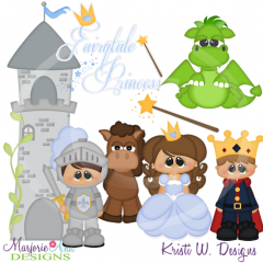 Fairytale Princess SVG Cutting Files Includes Clipart