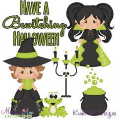 Bewitching Halloween SVG Cutting Files Includes Clipart
