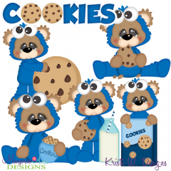 Cookies & Milk Bears SVG Cutting Files + Clipart