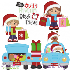 Christmas Shopping SVG Cutting Files + Clipart