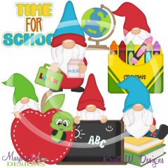 Back To School Gnomes SVG Cutting Files/Paper Piecing + Clipart