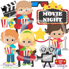 Movie Night SVG Cutting Files Includes Clipart