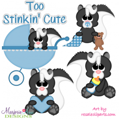 Too Stinkin Cute-Boy Exclusive SVG Cutting Files+Clipart