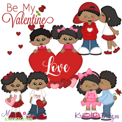 Be My Valentine-African American SVG Cutting Files + Clipart