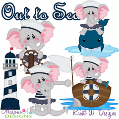 Out To Sea SVG Cutting Files + Clipart