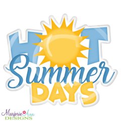 Hot Summer Days Title SVG Cutting Files + Clipart