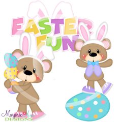 Franklin Easter Fun Bears SVG Cutting Files + Clipart